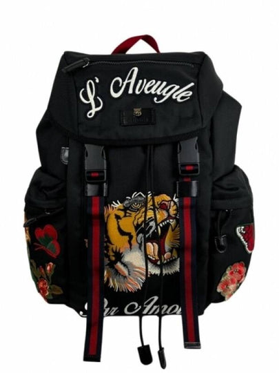 Tiger Canvas Backpack Black - GUCCI - BALAAN 2