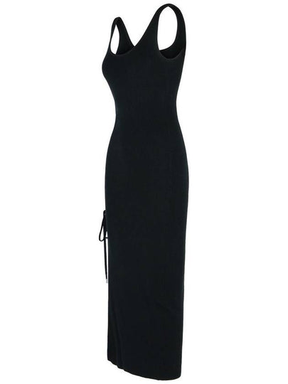 Michael Kors 'Ruched' Black Wool Blend Dress - MICHAEL KORS - BALAAN 2