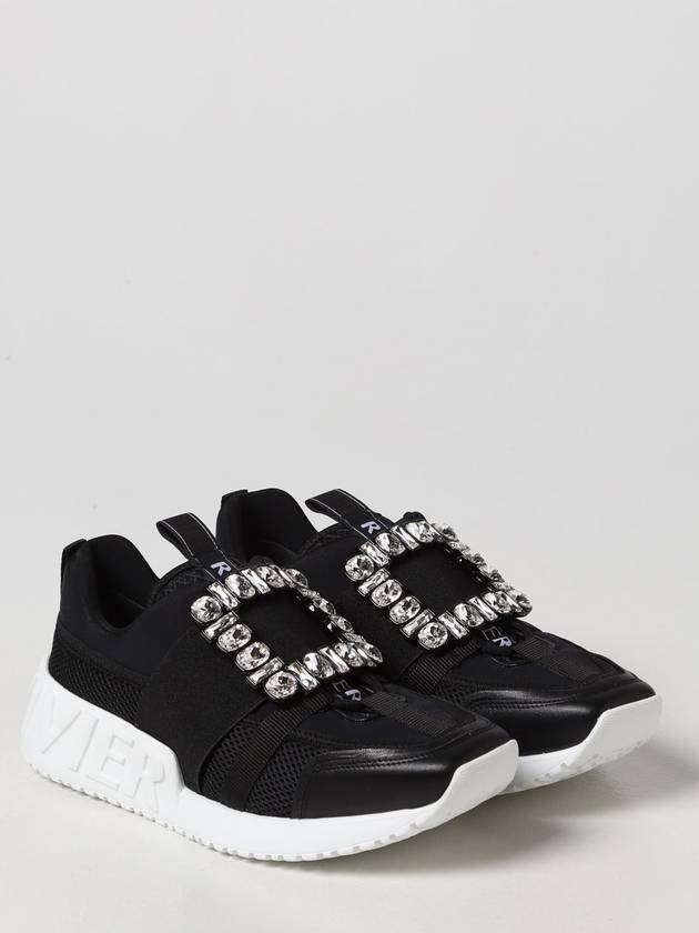 Viv Buckle Mesh Technical Low Top Sneakers Black - ROGER VIVIER - BALAAN 2