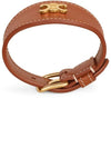 Celine leather bracelet in calfskin and gold finish brass CELTS44XBRWZZZZZ00 - CELINE - BALAAN 1