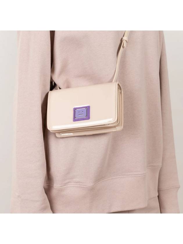 Face Patch Crossbody Shoulder Bag Beige Purple Women's - ACNE STUDIOS - BALAAN 8