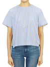 Cotton Poplin Nylon Twill Pullover Short Sleeve Shirt Light Blue - SACAI - BALAAN 4