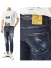 Men's Faded Distressed Jeans Blue - DSQUARED2 - BALAAN 2