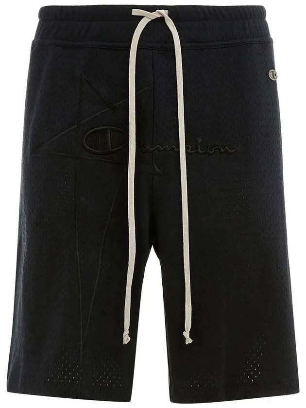 Champion Embroidered Logo Mesh Shorts Black - RICK OWENS - BALAAN 3