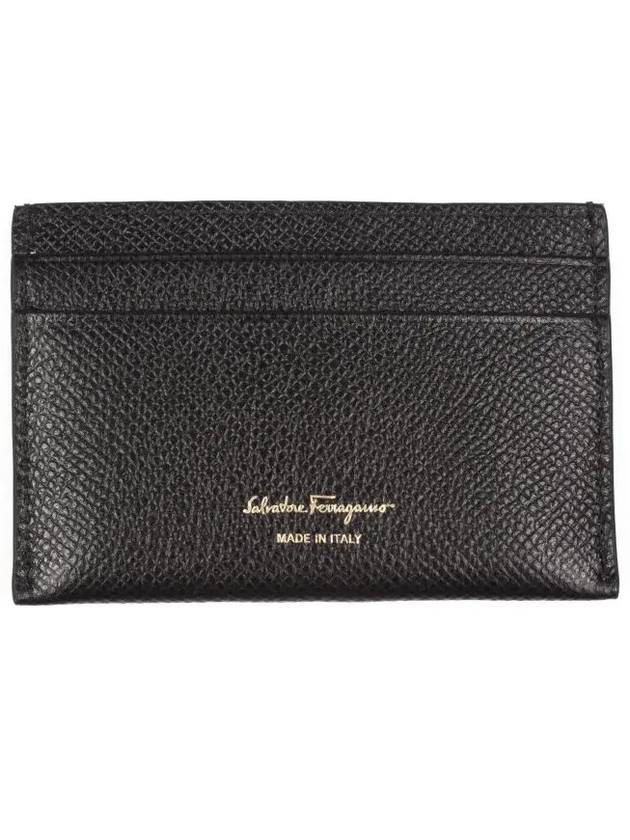 Ferragamo Gancini Logo Card Wallet Black 0742164 742164 - SALVATORE FERRAGAMO - BALAAN 2