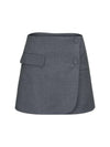 TAILORED MINI WRAP SKIRT_GREY - UNMUTE - BALAAN 7