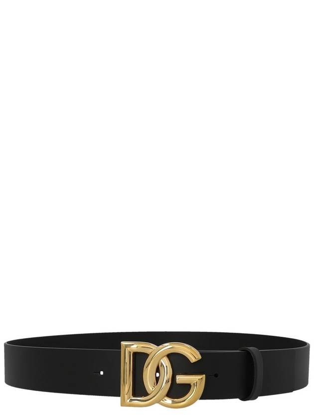 Men's DG Logo Leather Belt Brown - DOLCE&GABBANA - BALAAN 2