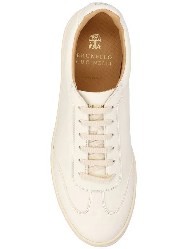 Deerskin Trainers Latex Sole Low Top Sneakers White - BRUNELLO CUCINELLI - BALAAN 5