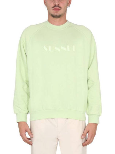 Embroidered Logo Crew Neck Sweatshirt Green - SUNNEI - BALAAN 1