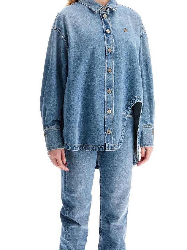 asymmetric denim overshirt with - THE ATTICO - BALAAN 2