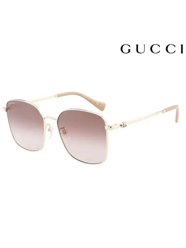 Eyewear Interlocking G Square Sunglasses Gold Brown - GUCCI - BALAAN 3