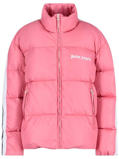 Women's High Neck Logo Track Down Padding Pink - PALM ANGELS - BALAAN 2