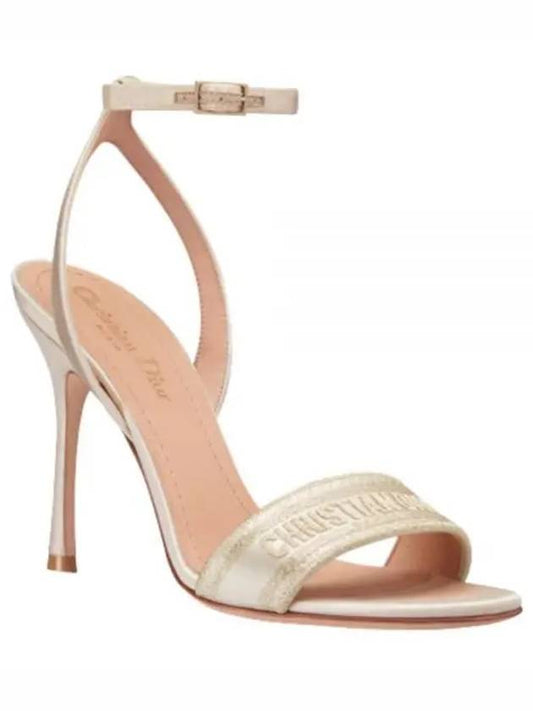 D Way Ankle Strap Sandals Heel Light Gold - DIOR - BALAAN.