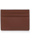 V Logo Signature Leather Card Wallet Brown - VALENTINO - BALAAN 4