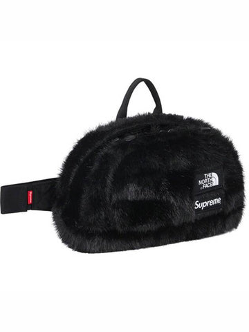 x The North Face Faux Fur Waist Bag Black - SUPREME - BALAAN 1