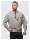 Cotton Fleece Mixed Zipped Sweatshirt Grey - CP COMPANY - BALAAN 2