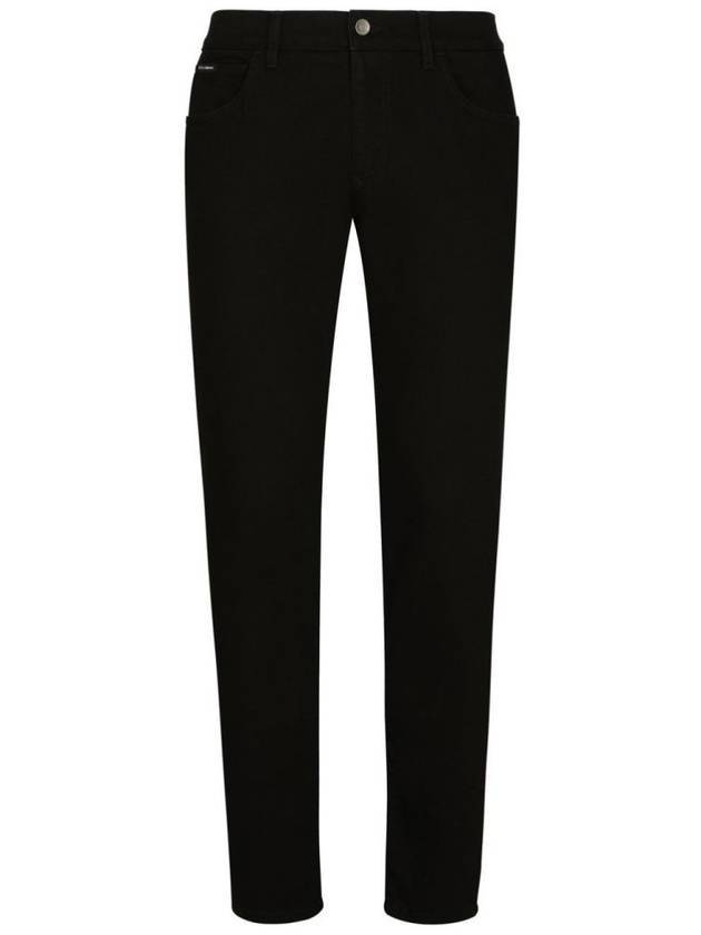 Men's Slim Fit Stretch Jeans Black - DOLCE&GABBANA - BALAAN 1