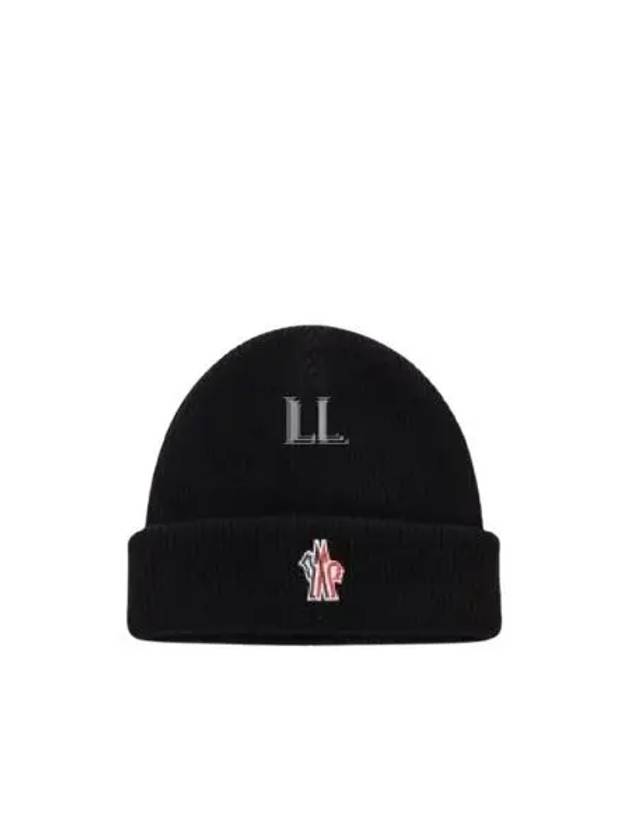 Grenoble Big Logo Beanie Black - MONCLER - BALAAN 2