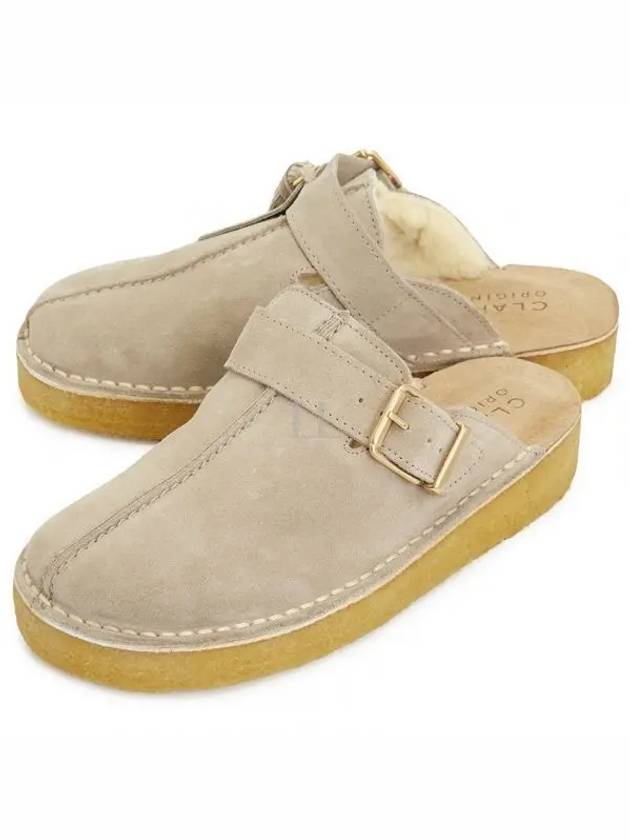 Women's Track Suede Mules Sand - CLARKS - BALAAN 2