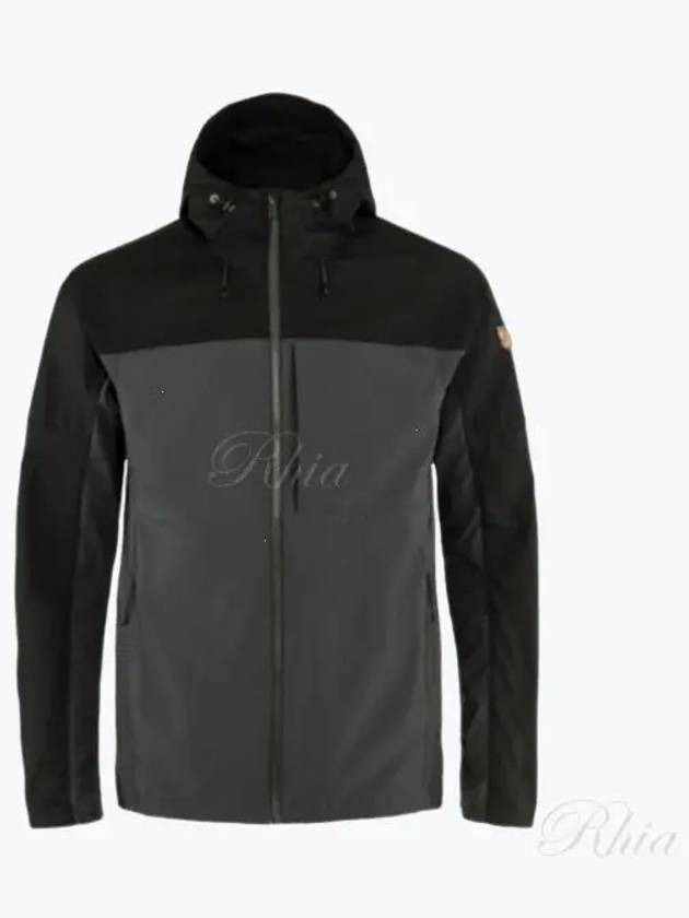 Men's Abisco Midsummer Hooded Zip-Up Jacket Dark Grey Black - FJALL RAVEN - BALAAN 2