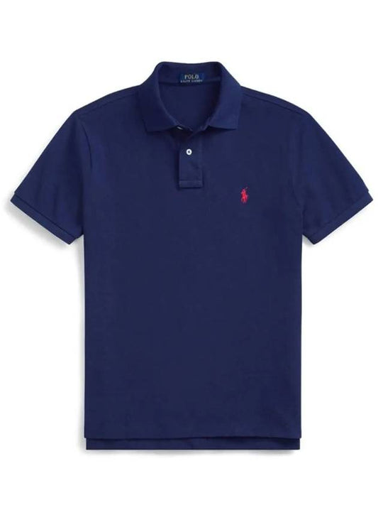 24SS Polo Men's Pony Logo Embroidered Mesh Short Sleeve Collar 710783656012 - RALPH LAUREN - BALAAN 1