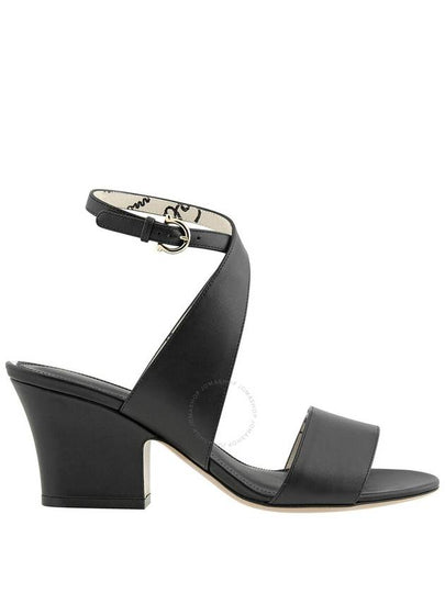 Salvatore Women's Plain Wedge Sandals Heel Black - SALVATORE FERRAGAMO - BALAAN 2