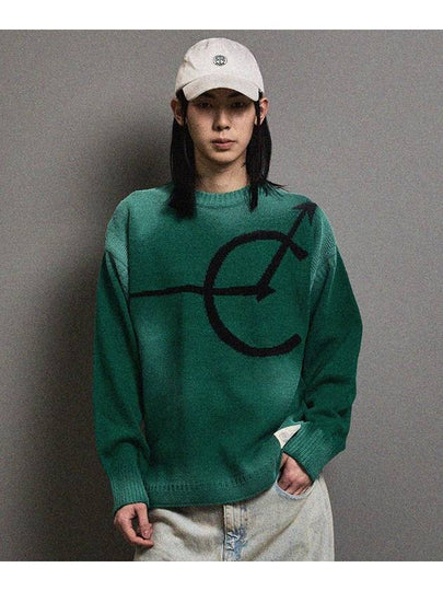 Vintage Washed Signature Round Pullover Green - FFEFF STUDIO - BALAAN 2