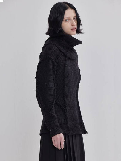 Raw Edge Signature Cutting Knit Black - LIE - BALAAN 2