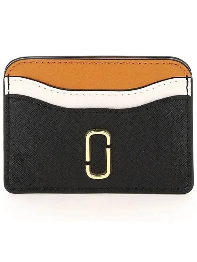 The Snapshot Color Block Leather Card Wallet Black - MARC JACOBS - BALAAN 3