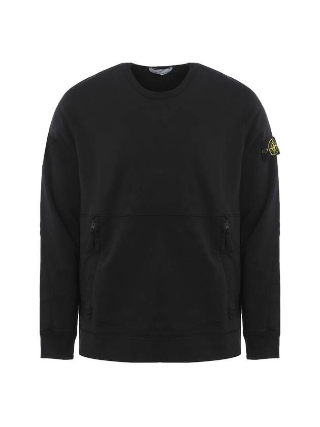 Wappen Side Zipper Pocket Sweatshirt Black - STONE ISLAND - BALAAN 1