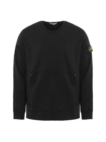 Wappen Side Zipper Pocket Sweatshirt Black - STONE ISLAND - BALAAN 1