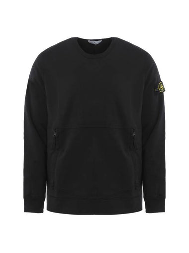 Wappen Side Zipper Pocket Sweatshirt Black - STONE ISLAND - BALAAN 1