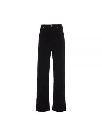 Washed Velvet Straight Pants Black - MIU MIU - BALAAN 2