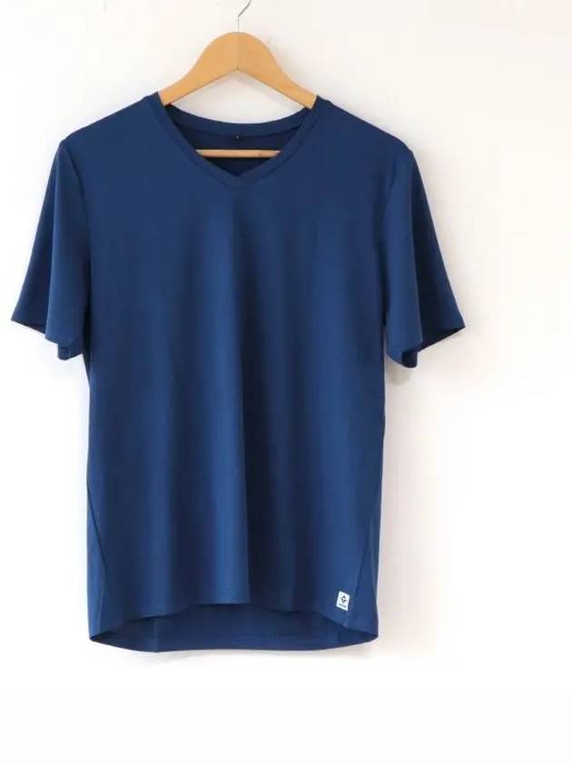 V-Neck Short Sleeve T-Shirt Blue - SUPENER - BALAAN 4