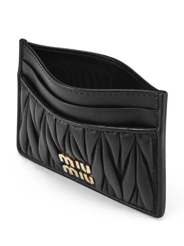 Matelasse Nappa Leather Card Wallet Black - MIU MIU - BALAAN 4