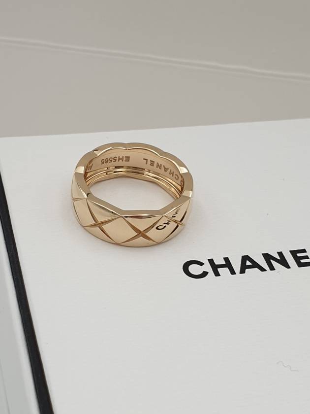 Coco Crush Quilted Motif Small Ring Gold - CHANEL - BALAAN 3