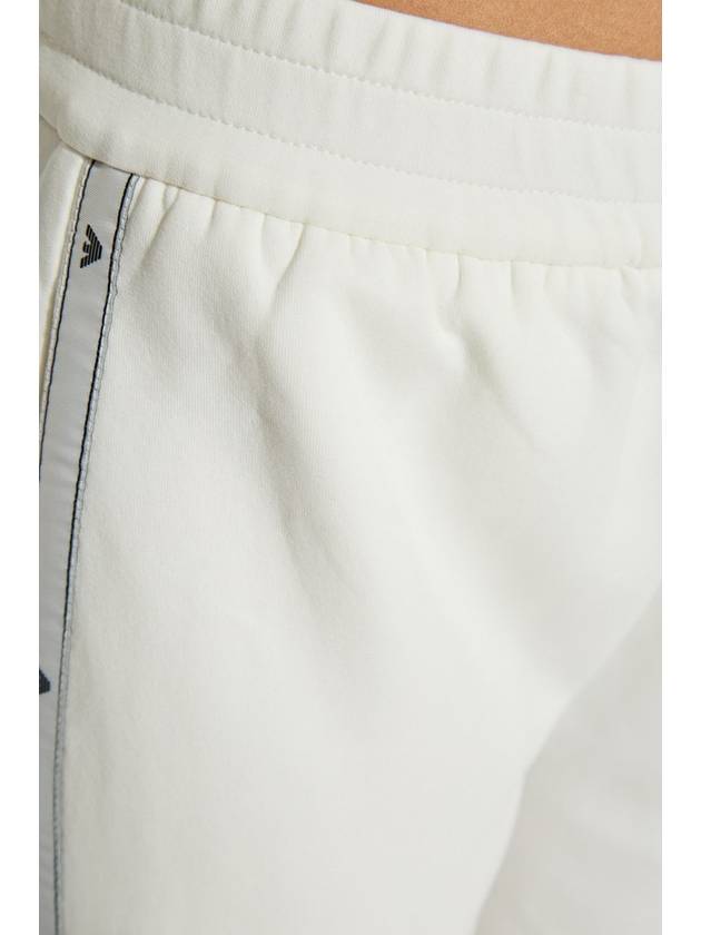 Emporio Armani Sweatpants With Side Stripes, Women's, Cream - EMPORIO ARMANI - BALAAN 5