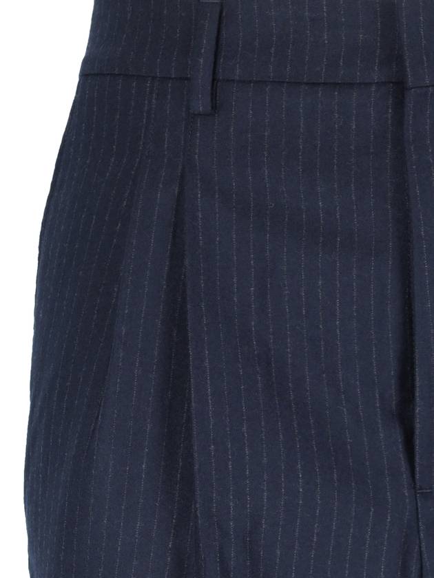 Men's Pinstriped Tailored Cropped Slacks Navy - AMI - BALAAN 6