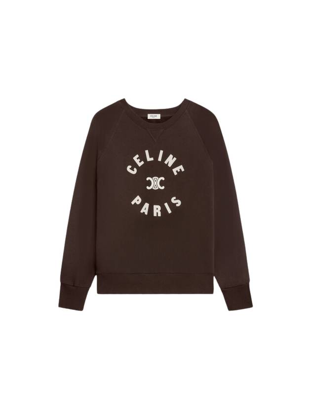 Triomphe Cotton Fleece Sweatshirt Kakao - CELINE - BALAAN 2