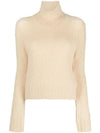 Brushed Alpaca Turtleneck Ivory - AMI - BALAAN 1