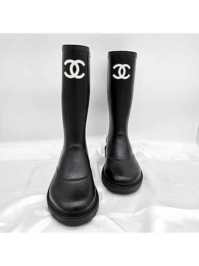 CC Logo Caoutchouc Rain Boots Black - CHANEL - BALAAN 2