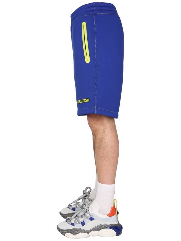 Men's Logo Shorts Blue - MOSCHINO - BALAAN 4