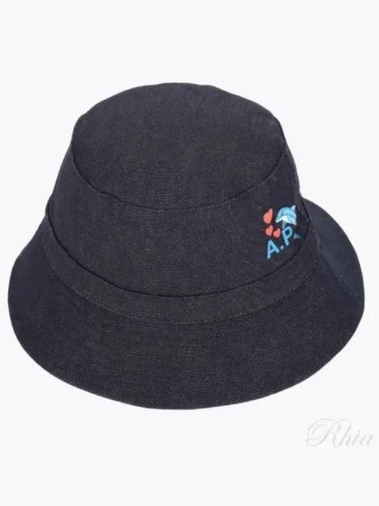 Rou Dolphin Denim Bucket Hat Indigo - A.P.C. - BALAAN 2