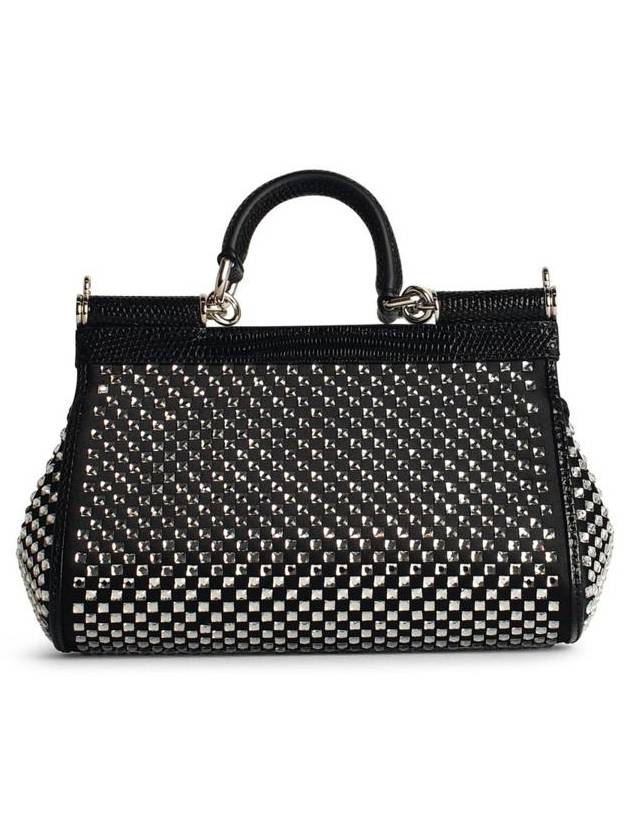 Sicily Crystal Small Tote Bag Black - DOLCE&GABBANA - BALAAN 4