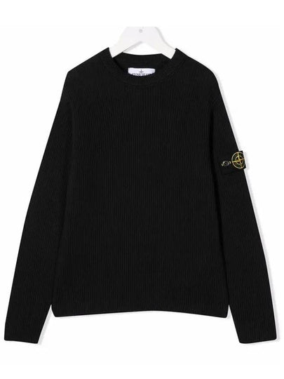 Kids Women s Wappen Ribbed Knit Black 7616505A3 V0029 - STONE ISLAND - BALAAN 2