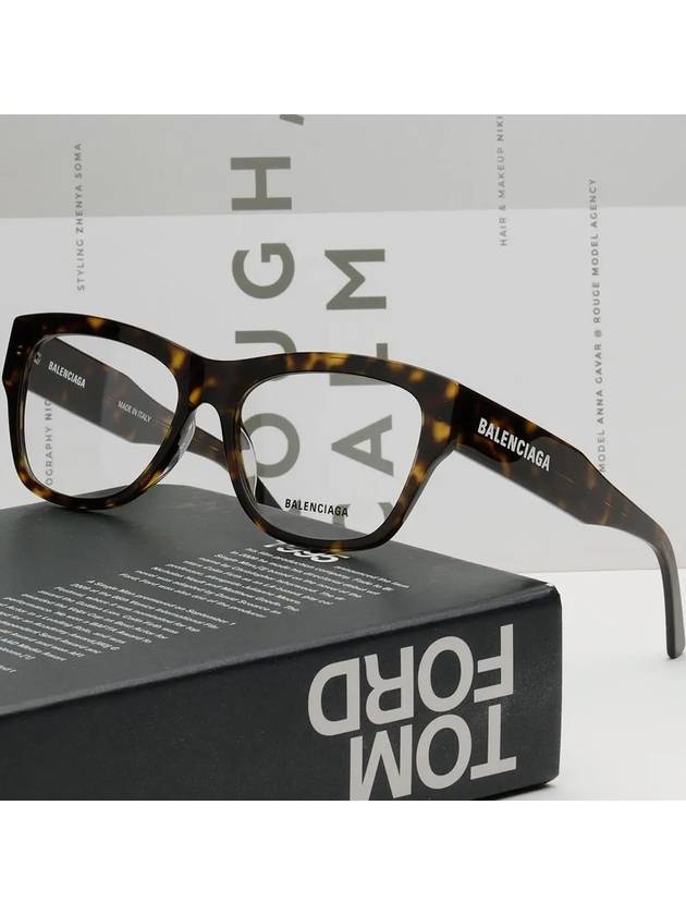 Acetate Square Eyeglasses Havana - BALENCIAGA - BALAAN 3