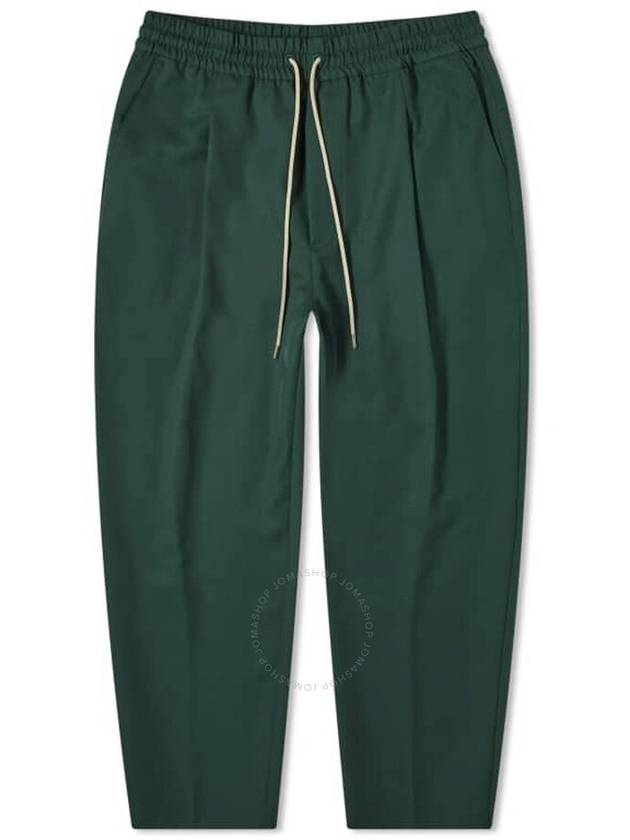 Drole De Monsieur Men's Green Cropped Pleat Trousers, Size Small - DROLE DE MONSIEUR - BALAAN 1