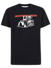 Men's Bulldozer Logo Short Sleeve T-Shirt Black - OFF WHITE - BALAAN 2