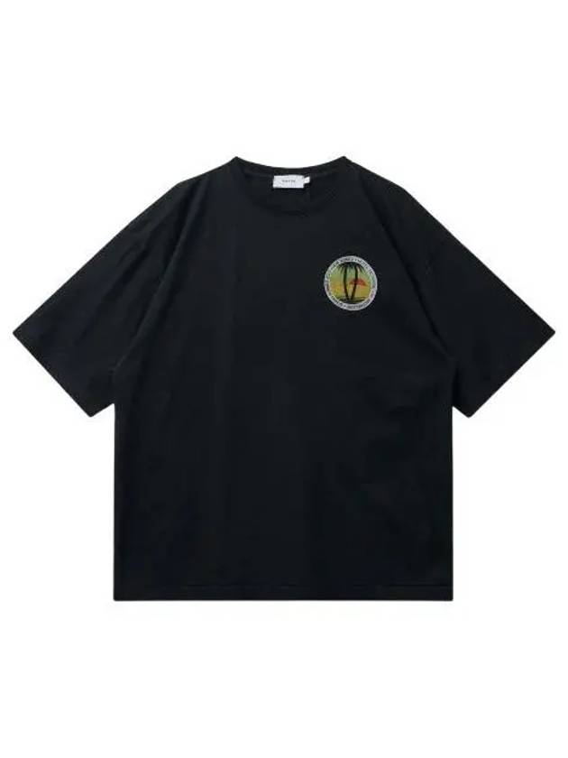 Twin palm short sleeve t shirt black - RHUDE - BALAAN 1