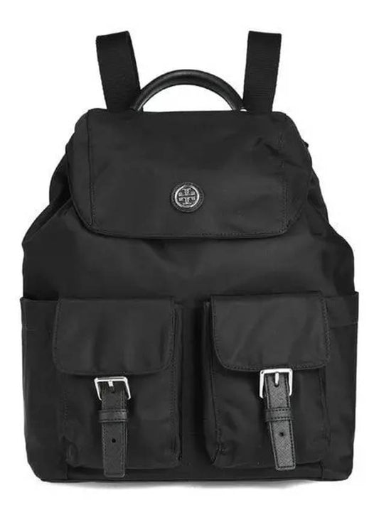 Virginia Flap Nylon Backpack Black - TORY BURCH - BALAAN 2